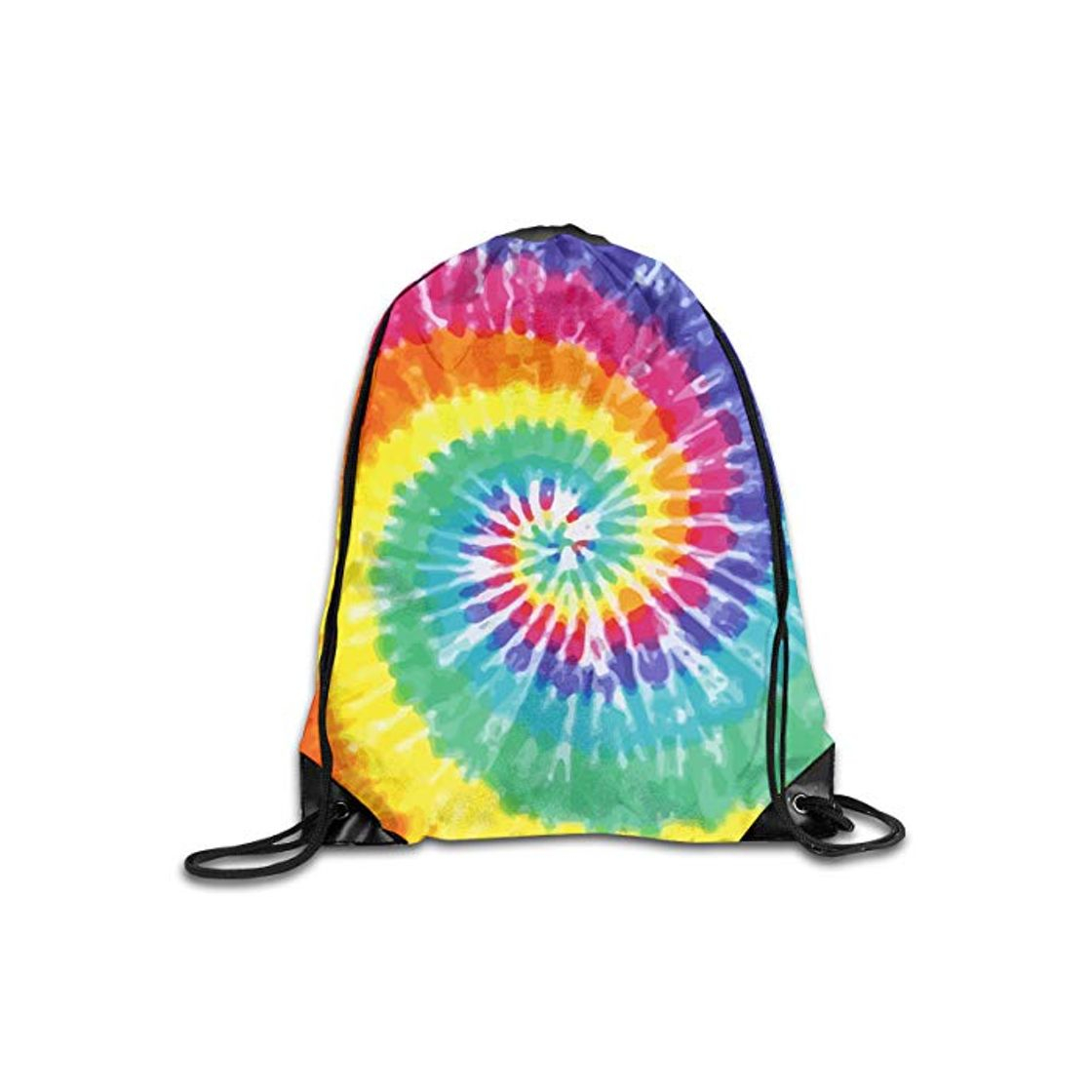 Social Tie Dye - Mochila unisex con cordón de poliéster impermeable para deportes