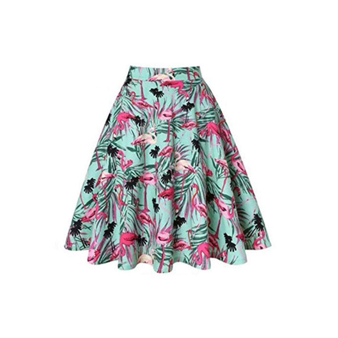 Moda SEHJLHR Falda Ocasional de la Serpiente de la impresión Floral de la Falda de Harajuku Kawaii Retro más el tamaño de Cintura Alta Plisadas Faldas del tutú Femenino de la Saia Midi 9 XL