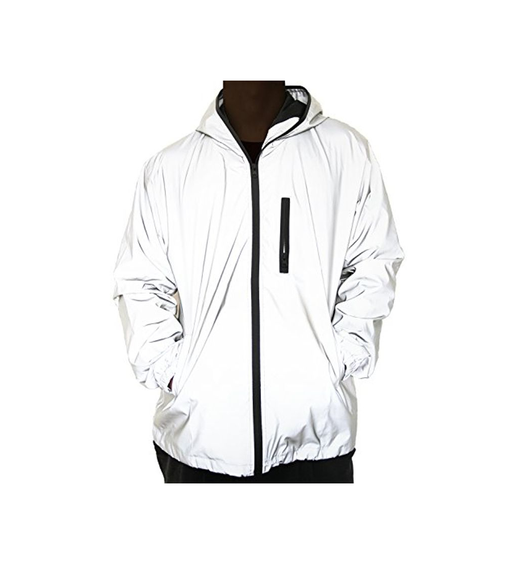 Fashion Chaqueta Reflectante Ropa de Ciclismo para Hombres Deportes al Aire Libre para Hombres y Mujeres Chaqueta Reflectante con Capucha