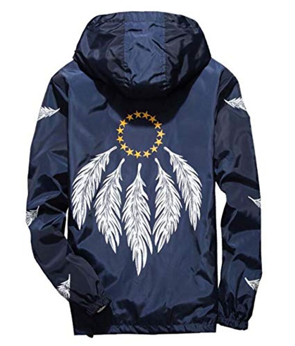 Fashion YtoaBmebqsu Feather Wing Jacket Windbreaker Men Women Jaqueta Masculina Spring Autumn College Jackets Navy Blue XXL