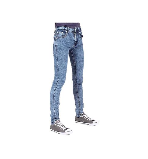 Peviani Hombre Niños De Diseño Calce Super Ajustado Star Jeans Time Is