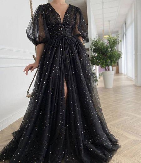 Vestido longo preto