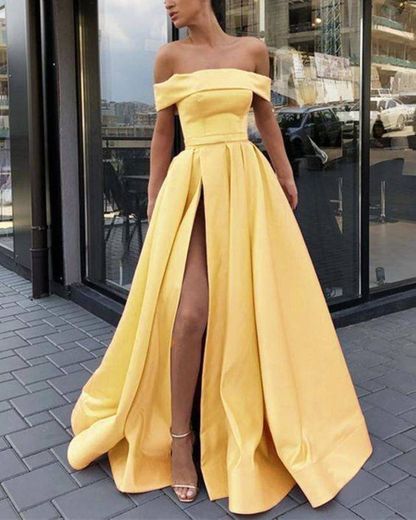 Vestido amarelo longo