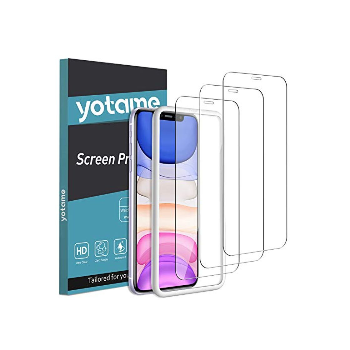 Electrónica yotame 3 Piezas, Protector de Pantalla para iPhone 11 y iPhone XR