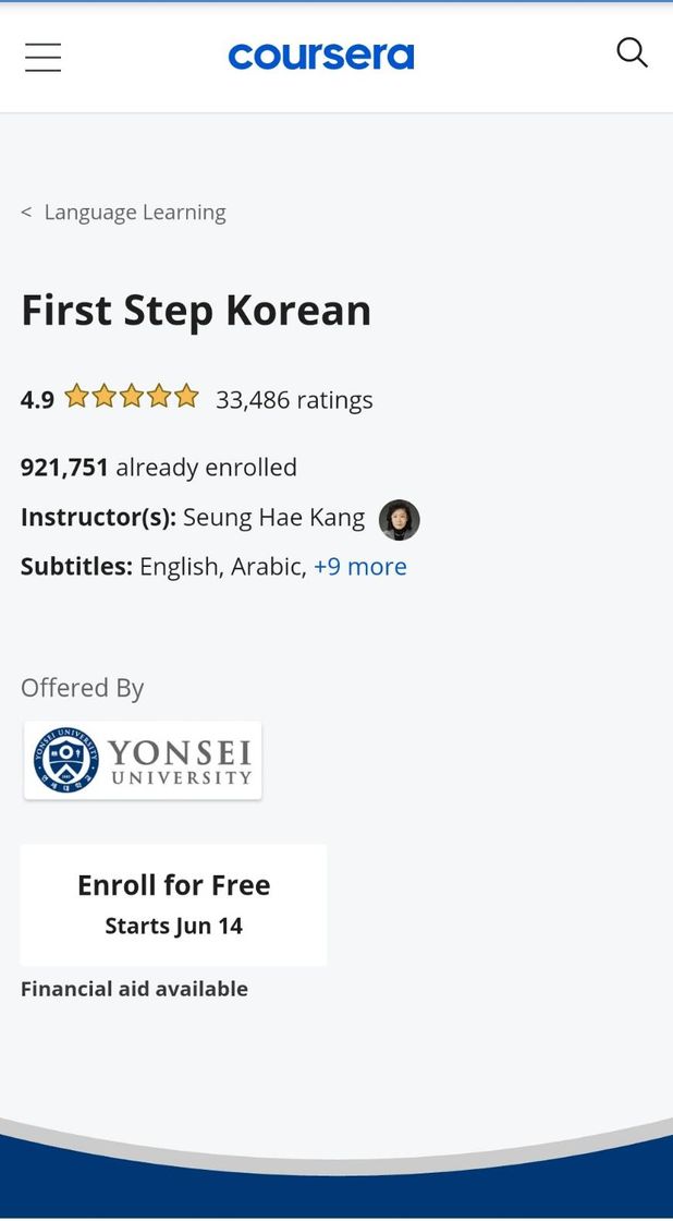 Moda First Step Korean | Coursera