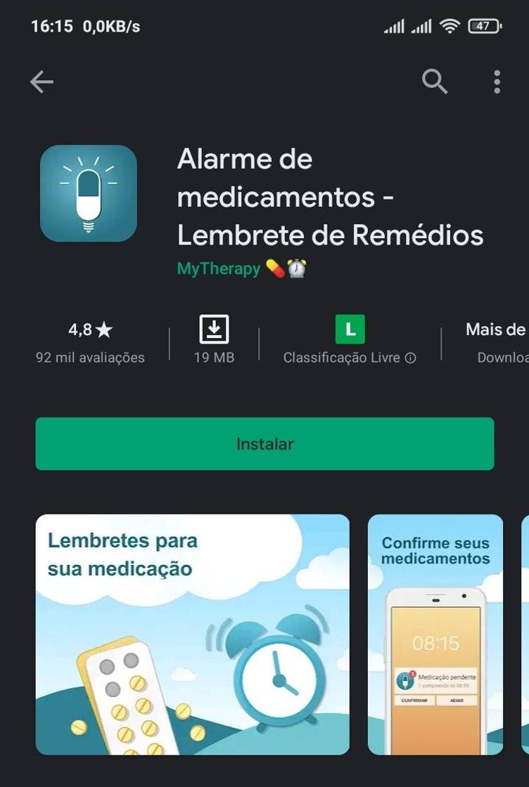 App Aplicativo de medicamentos - lembrete de remédios.