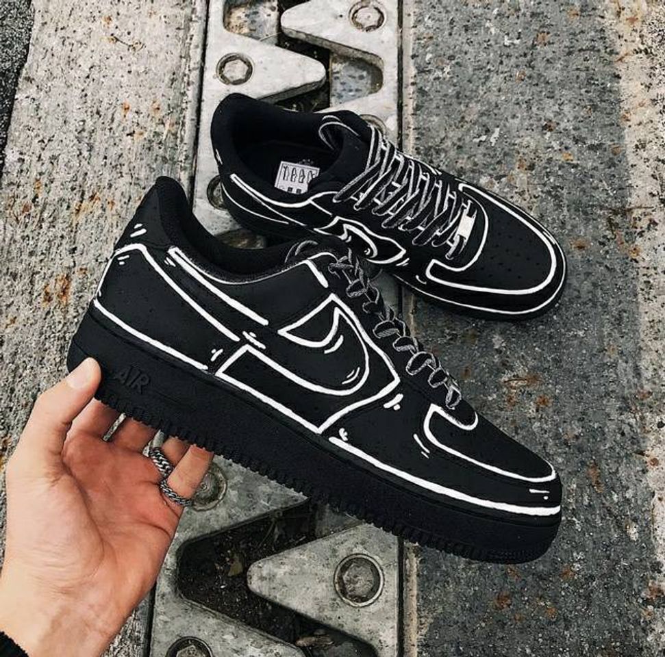 Fashion Nike AF1 CART00N *BLACK*