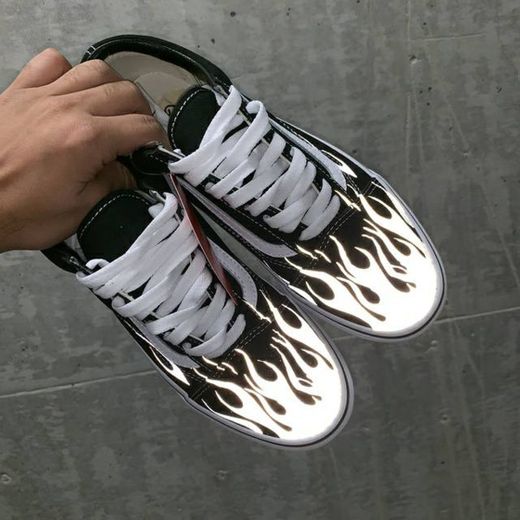 Flames reflective vans