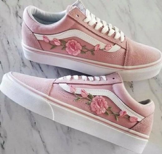 Custom Rose Embroidered Vans