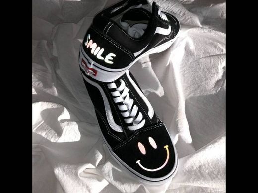 Vans Oldskool Reflective Smile Custom Bk