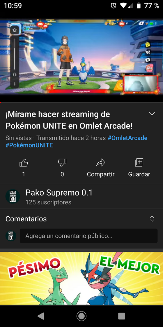 Moda ¡Mírame hacer streaming de Pokémon UNITE 