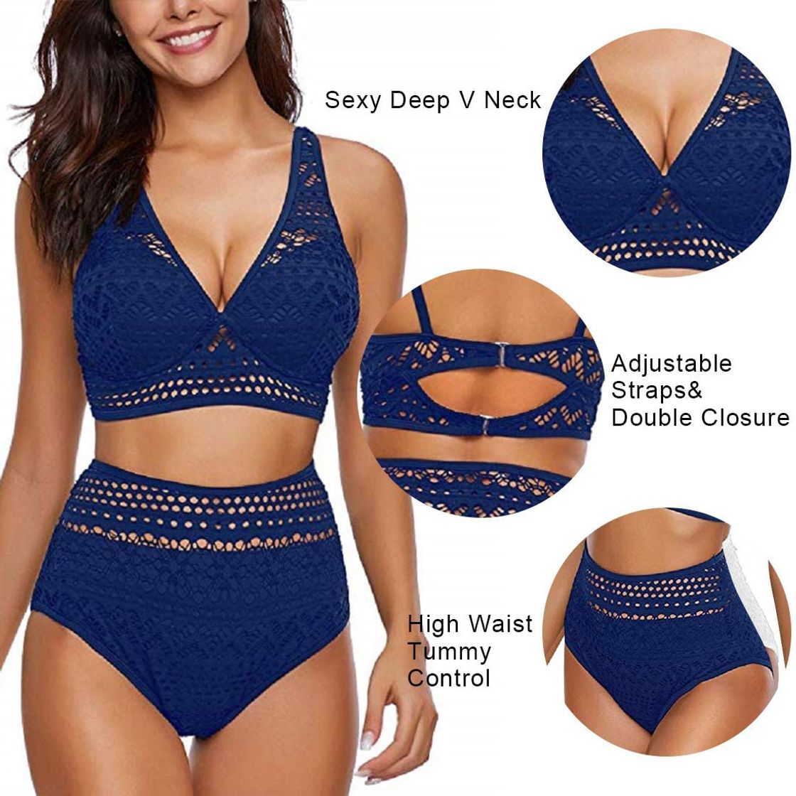 Producto UMIPUBO Mujer Conjunto de Bikini Cintura Alta Traje de Baño de Dos