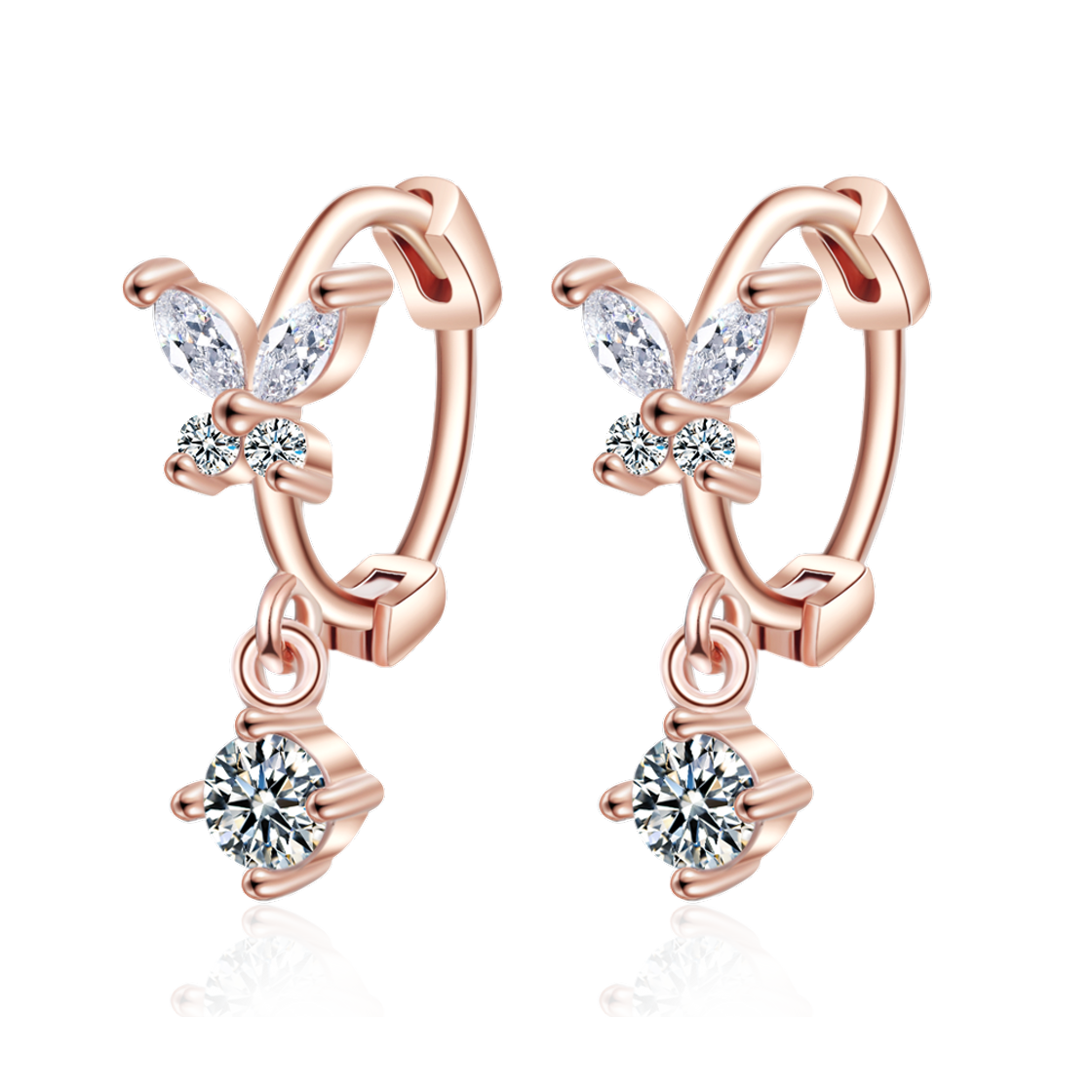 Fashion HUGJOU 925 Pendientes De Plata De Ley Mosaico   Circón Estrella Flor Borla Pendientes Para Las Mujeres Oorbellen Brincos Pendientes