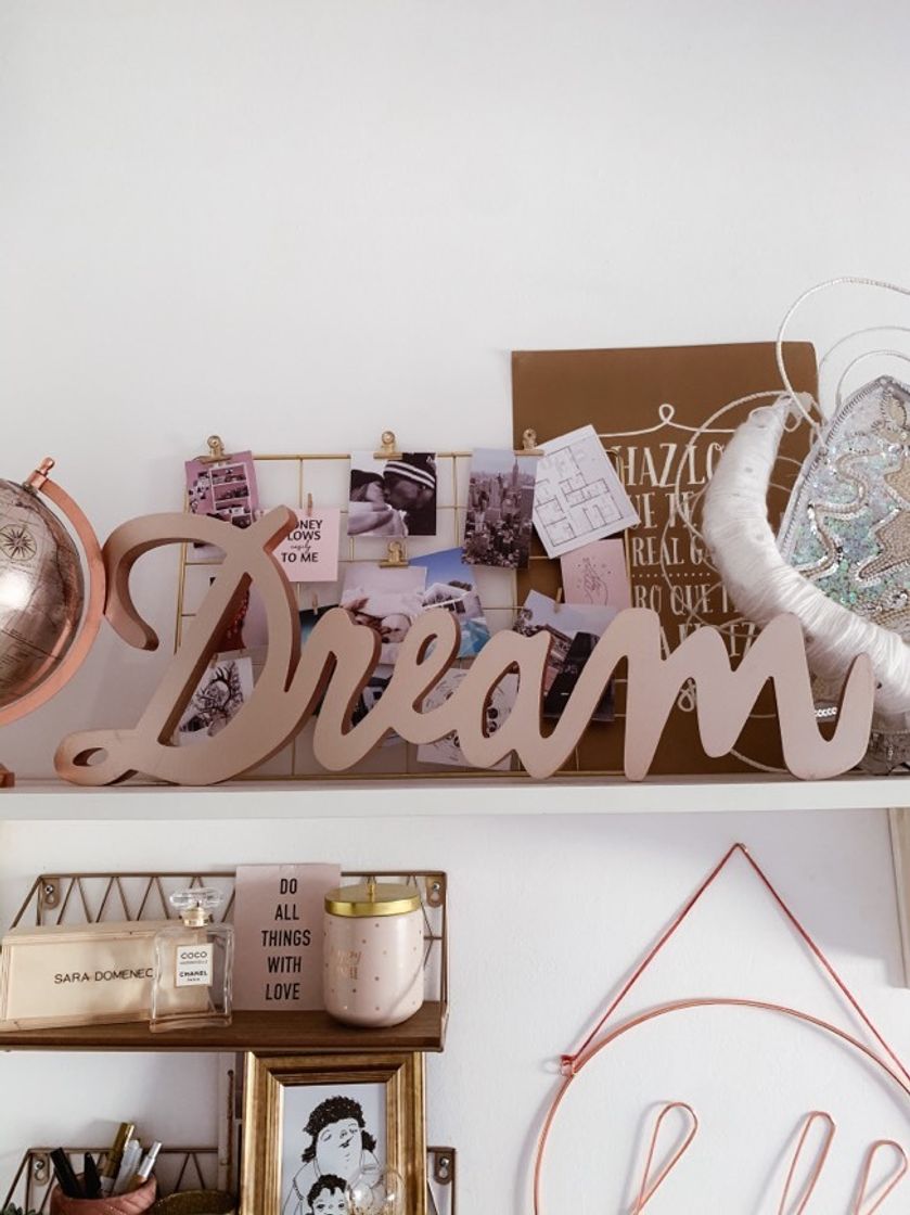 Social Palabra decorativa de pared cobriza 65x23 Dream