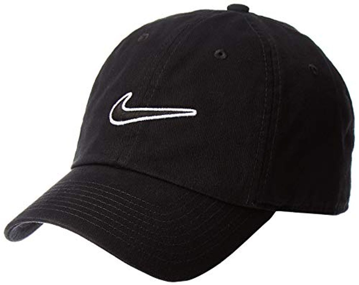 Social Nike Heritage 86 Essential Swoosh Gorra Regulable, Unisex Adulto, Negro