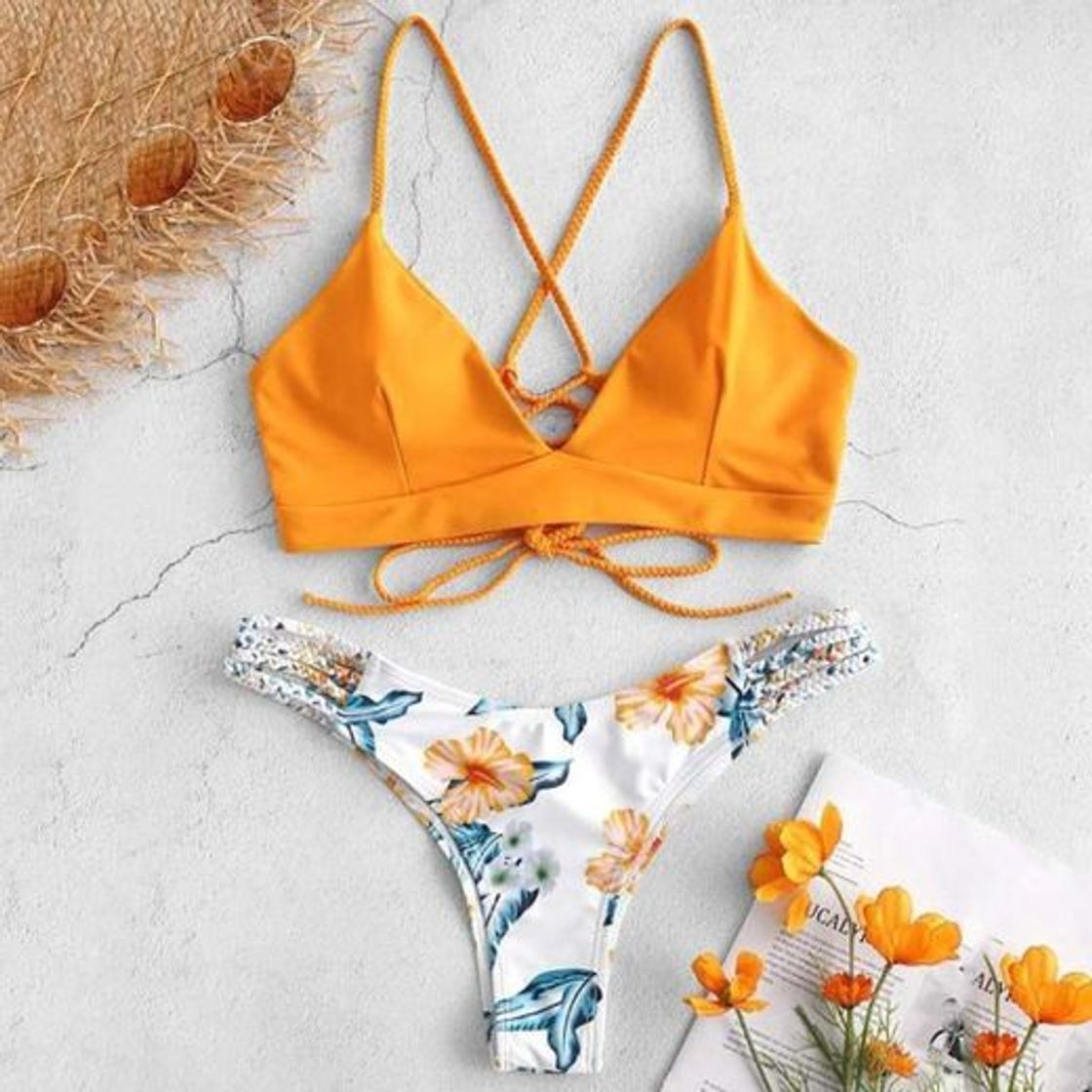 Fashion riou Bikini Conjuntos de Bikinis para Mujer Push Up Mujeres Traje de BañO Estampado Bohemio Dividido BañAdores con Relleno Tops y Braguitas Mujer 2019 brasileños vikinis