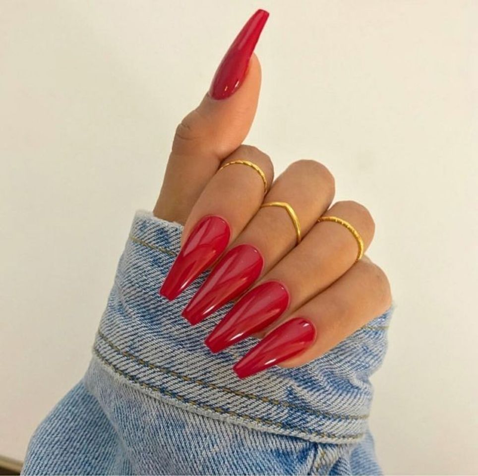 Moda Uñas largas rojas