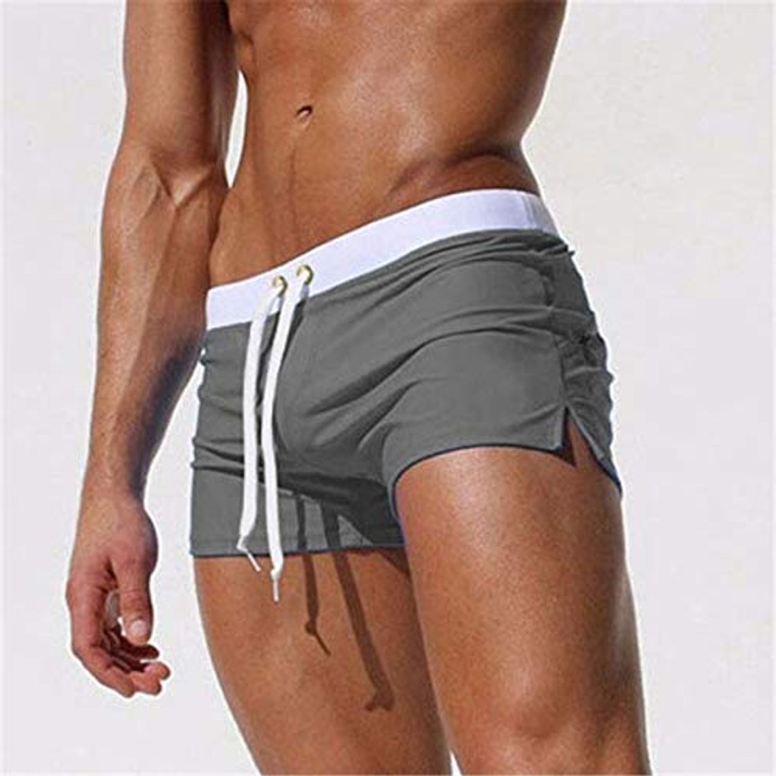 Fashion DECTN ALSOTO Trajes de baño Hombres Traje de baño Bañador Natación Calzoncillos de baño para Hombre Pantalones Cortos de Playa Mayo Sungas De Praia Homens XL Shorts Gris Oscuro