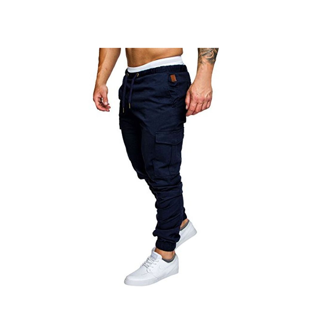 FGFD Pantalones de Hombre Jogger Deportivos Pantalón Cargo Casuales Chino de Algodón