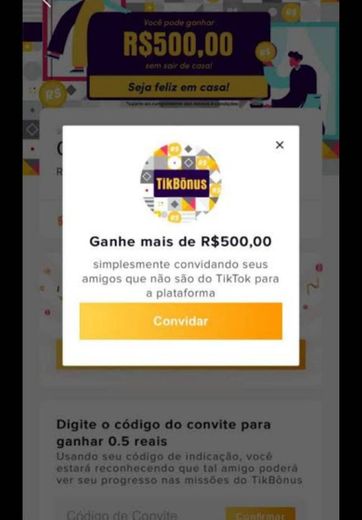 Ganhe dinheiro no Tiktok convidando amigos