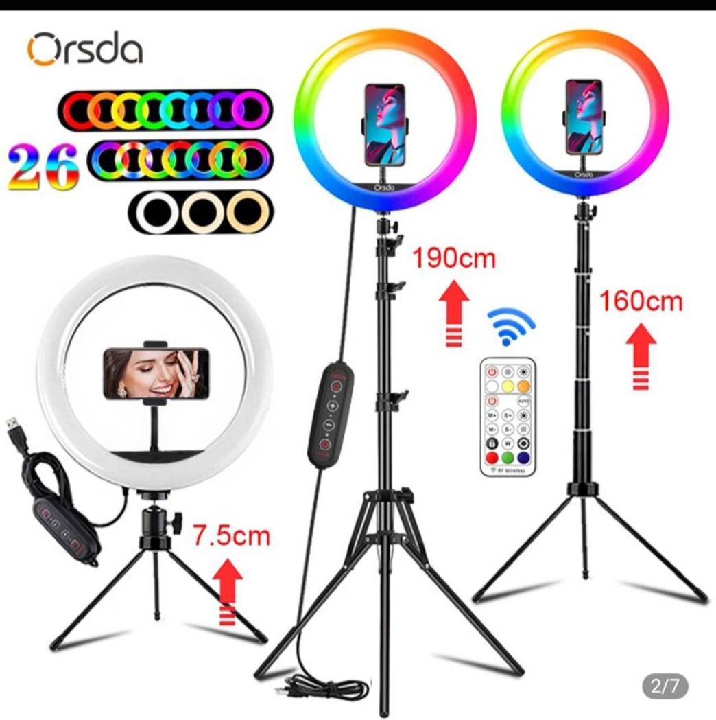 Moda R$ 104,65  30%OFF | Orsda 10 polegada rgb anel luz tripé led