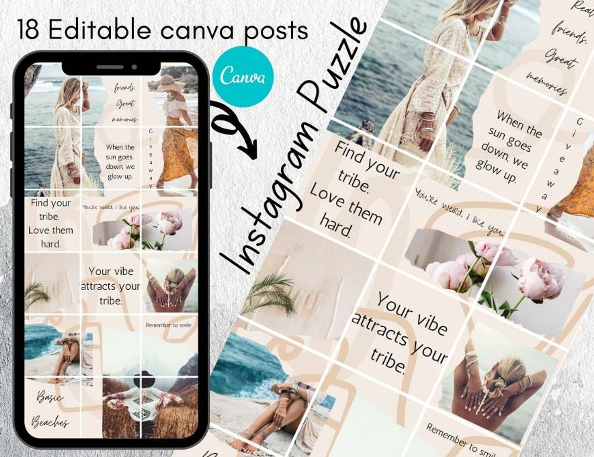 Products Boho Neutral Instagram Puzzle Feed