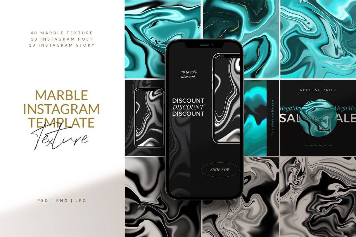 Products Marble Instagram Post & Story Templates