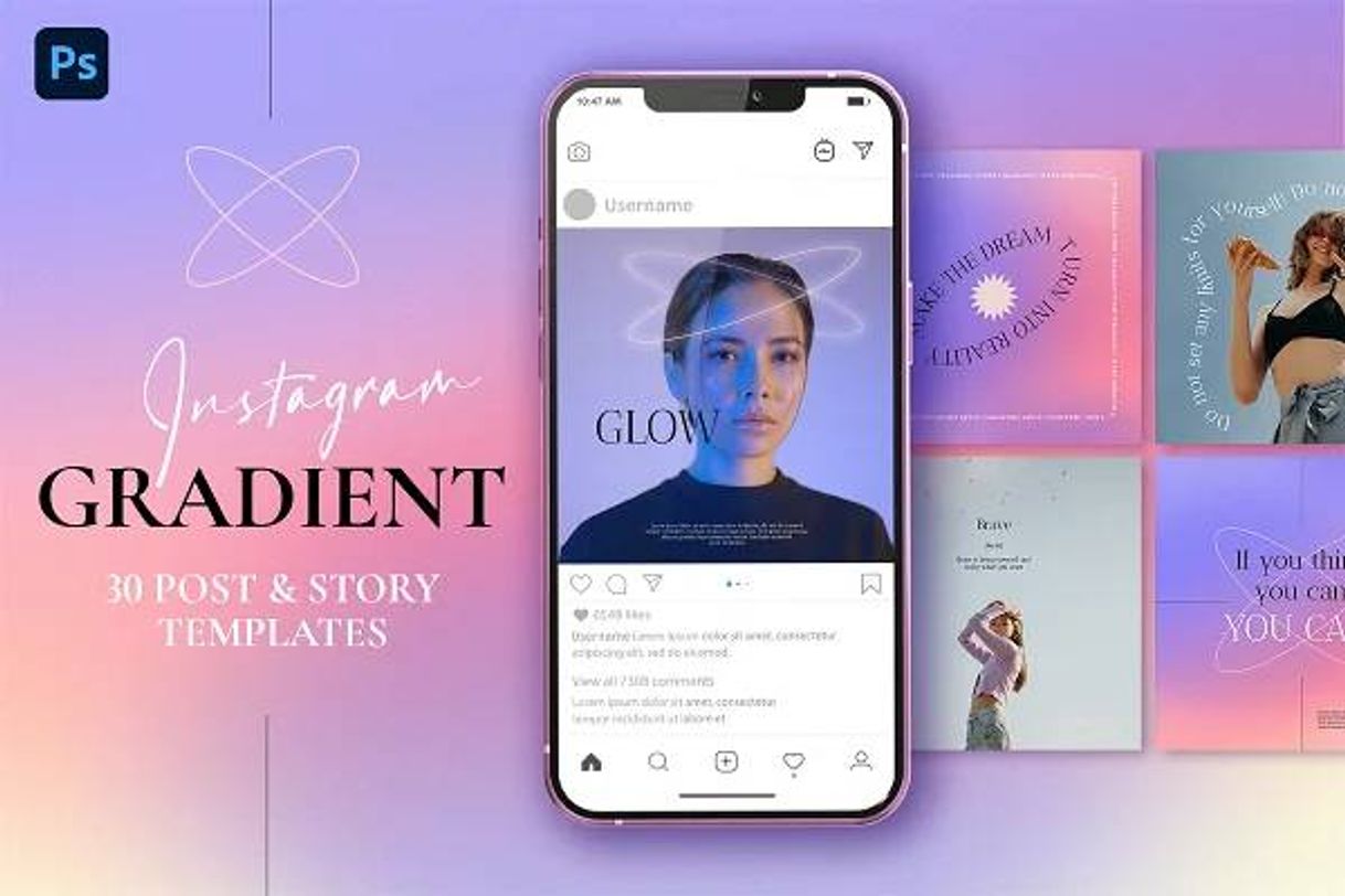 Products Gradient Instagram Post & Story Templates