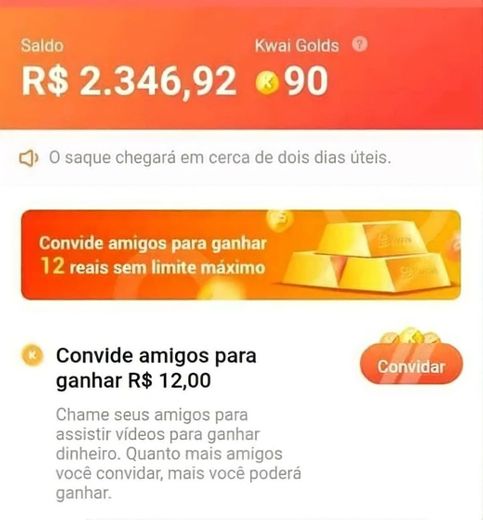 Gente coloquem meu código Kwai3167:  e vamos faturar juntos 