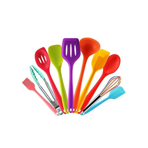 Set utensilios de cocina silicona de colores con Espátula