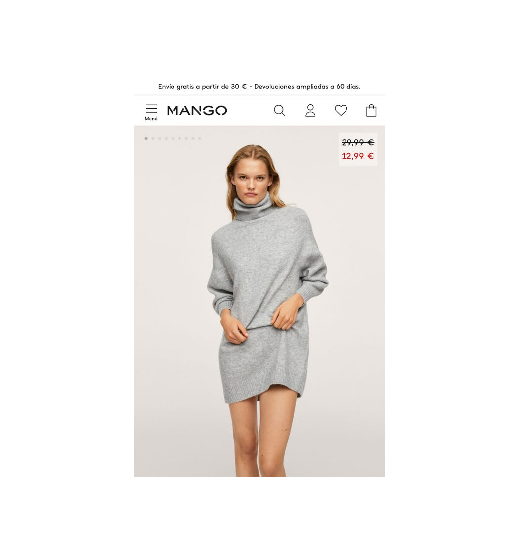 Social Vestido punto cuello alto 