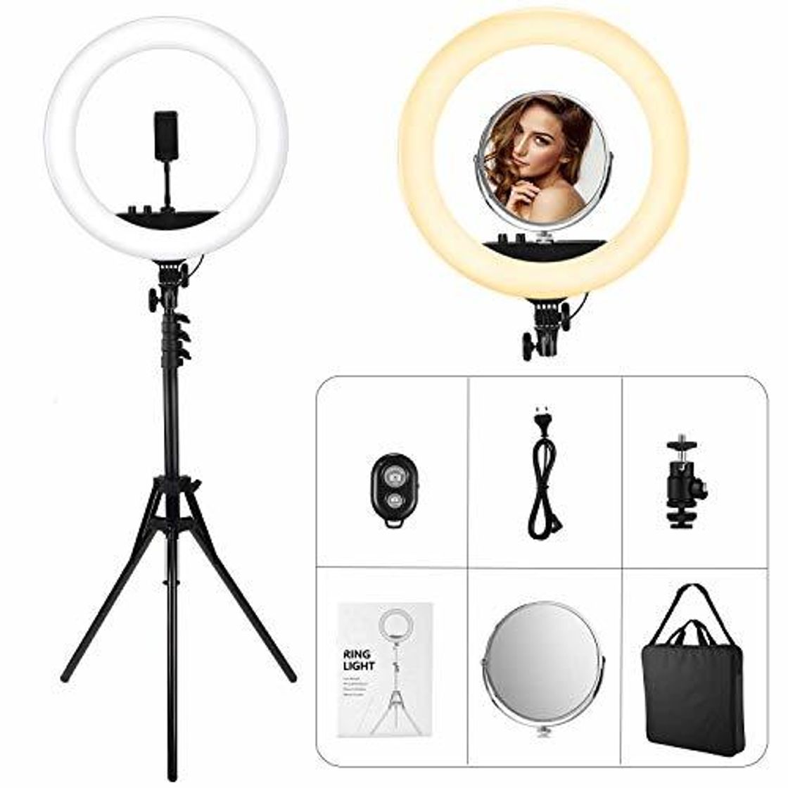 Social Anillo de Luz led Fotografia,VicTsing 48 cm, 55W, 3200-5600K Temperatura de Color,
