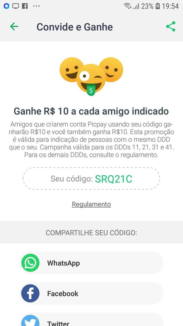 Moda Use meu código pra ganhar 10 reais