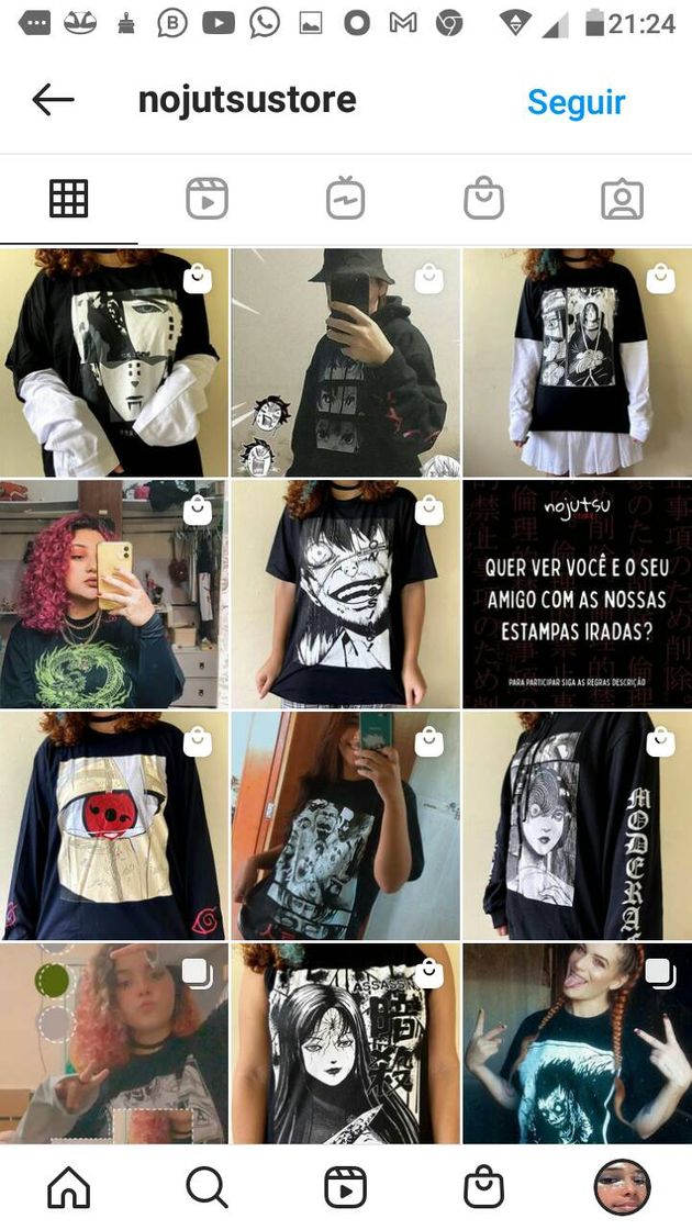 Moda Loja pft com várias roupas de animes🎌