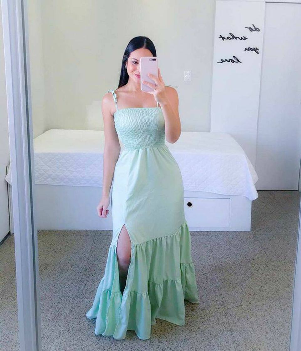 Moda Vestido verde menta 💚