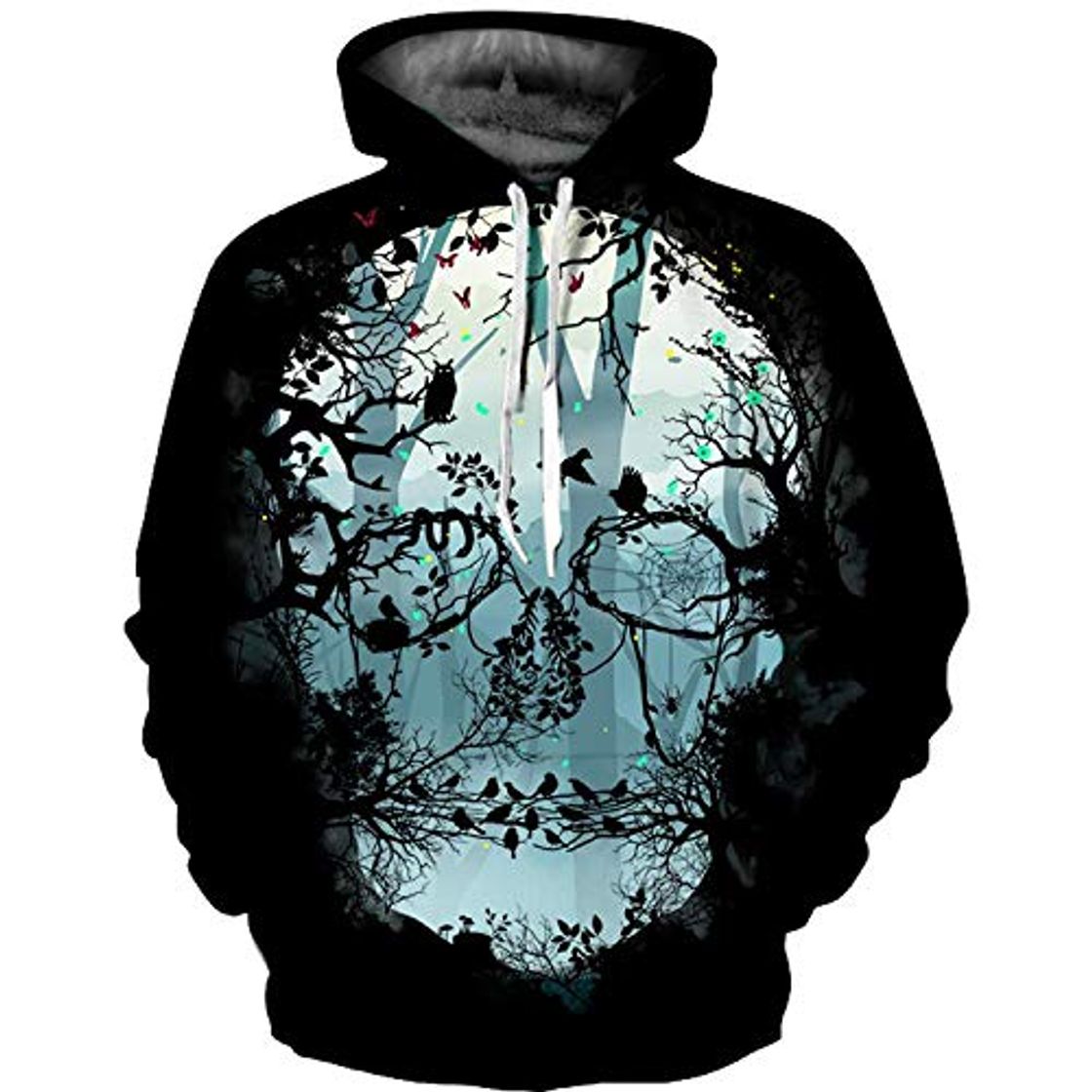 Social 3DWY Sudadera con Capucha con Estampado de Calavera de Bosque en 3D Sudadera con Capucha para Hombre de otoño Tallas Grandes con Capucha de Manga Larga Moletom Informal para Hombres