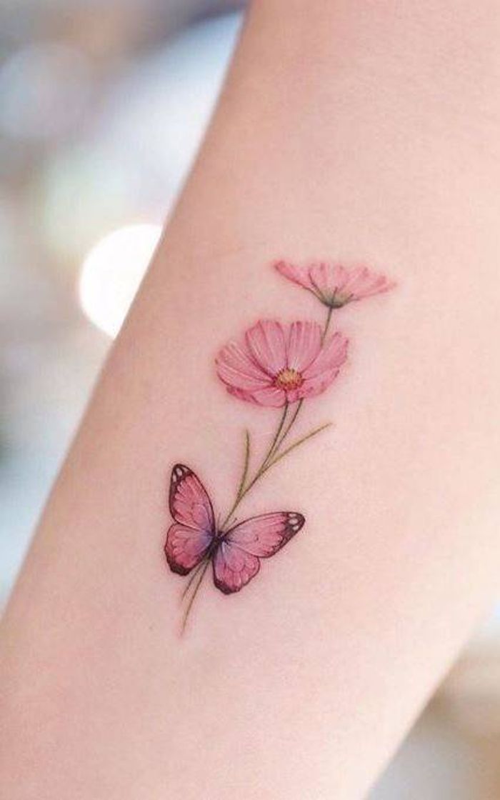 Moda Tatuagem de Flor e Borboleta 🌺