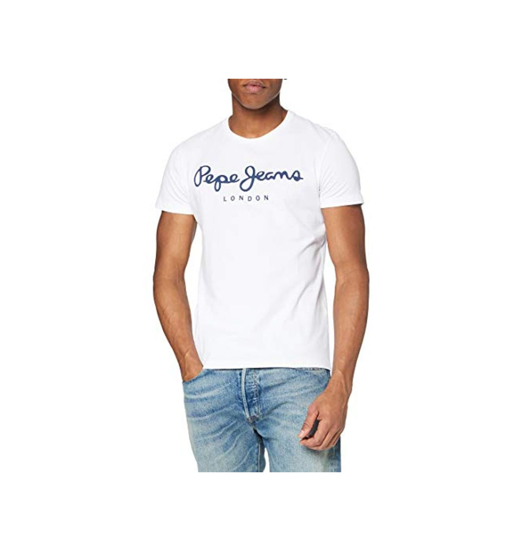 Moda Pepe Jeans Original Stretch PM501594 Camiseta, Blanco