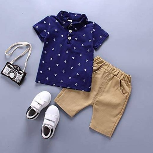 para Bebês Meninos Sem Mangas + Conjunto de Roupas de Shorts