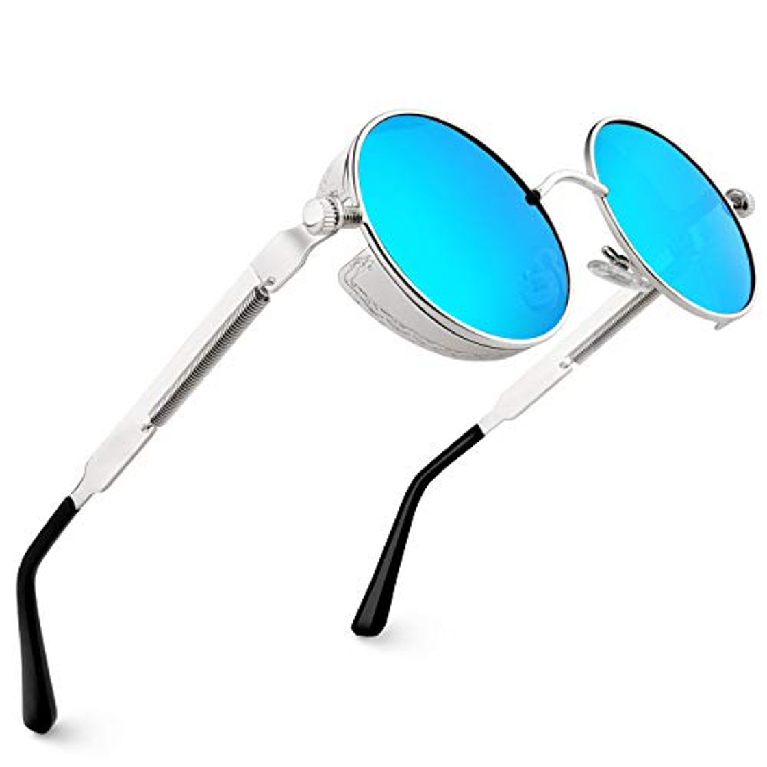 Fashion CGID E72 Steampunk estilo retro inspirado círculo metálico redondo gafas de sol polarizadas para hombres