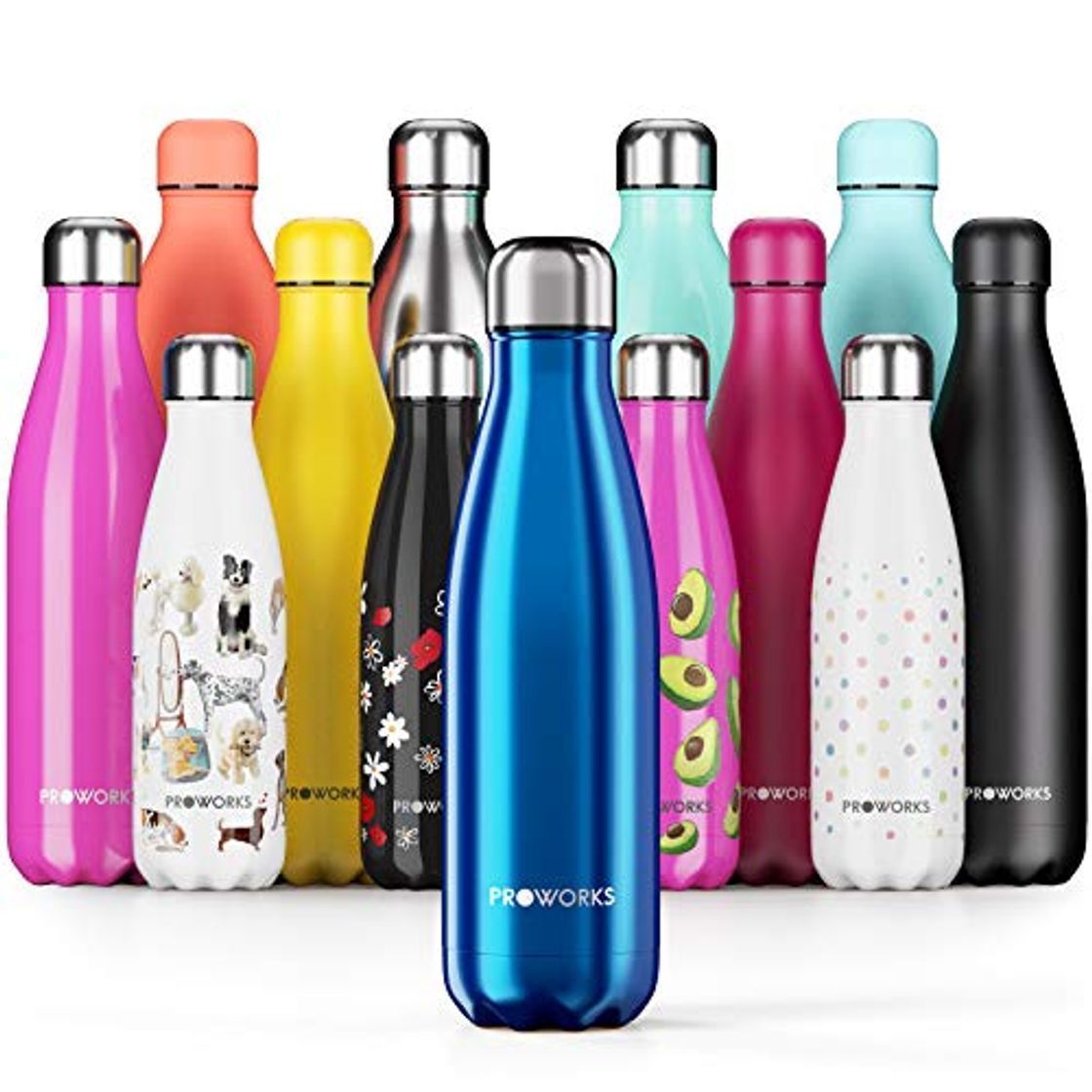 Social Proworks Botellas de Agua Deportiva de Acero Inoxidable