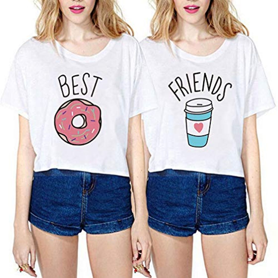 Product Camiseta Best Friend Impresion Elegante T-Shirt Friends TV Show Verano Mujer Básico