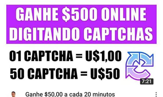 Ganhe para digitar CAPTCHAS