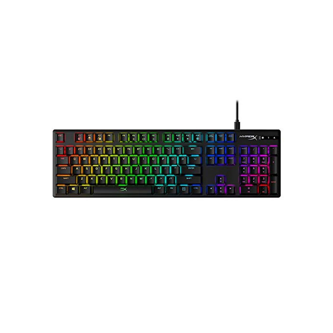 Electrónica HyperX HX-KB6AQX-US Alloy Origins, Teclado mecánico para juegos RGB, HyperX Aqua,