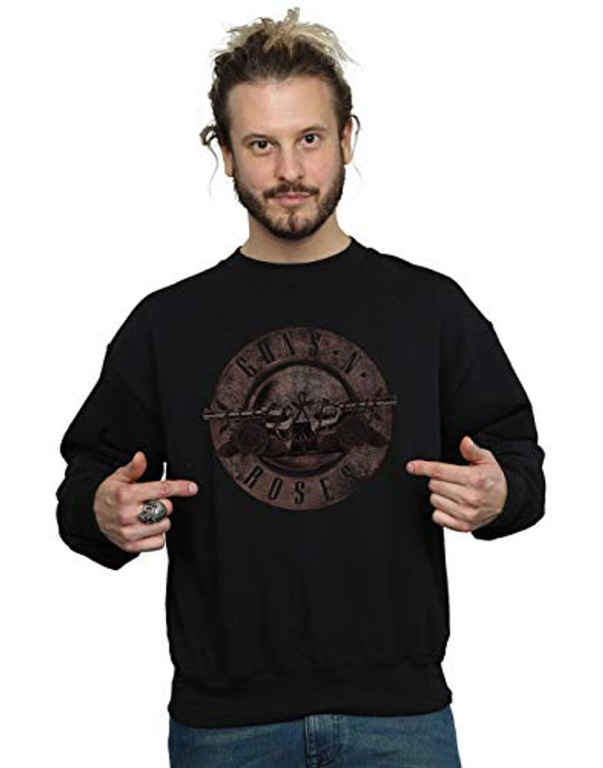 Moda Guns N Roses Hombre Sepia Bullet Logo Camisa De Entrenamiento Negro XX