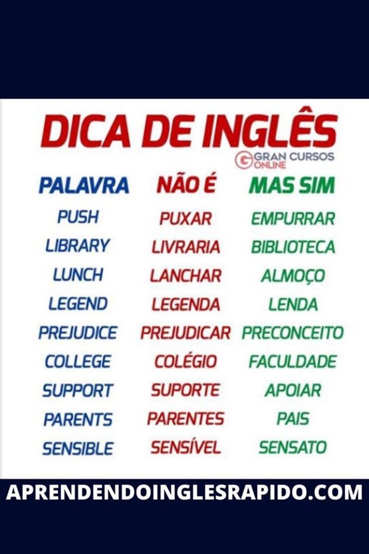 Moda Dicas de inglês 