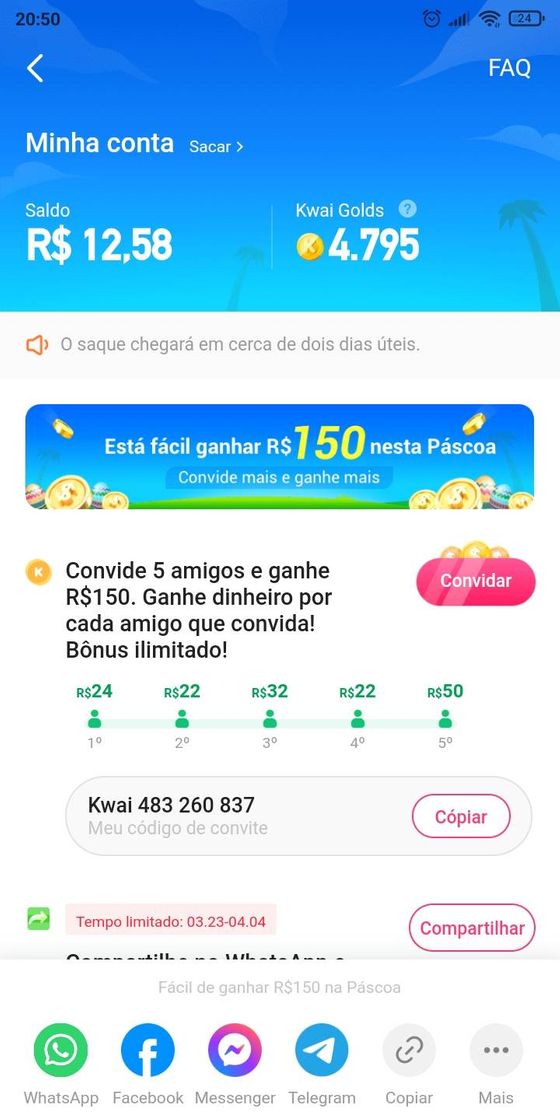 Moda Kwai Tá pagando Fácil .. vem ganhar TBM.