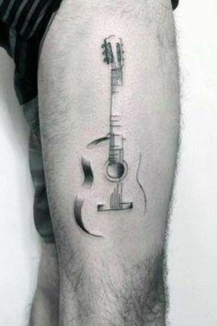 Social Acoustic guitar simple but beautiful tattoo