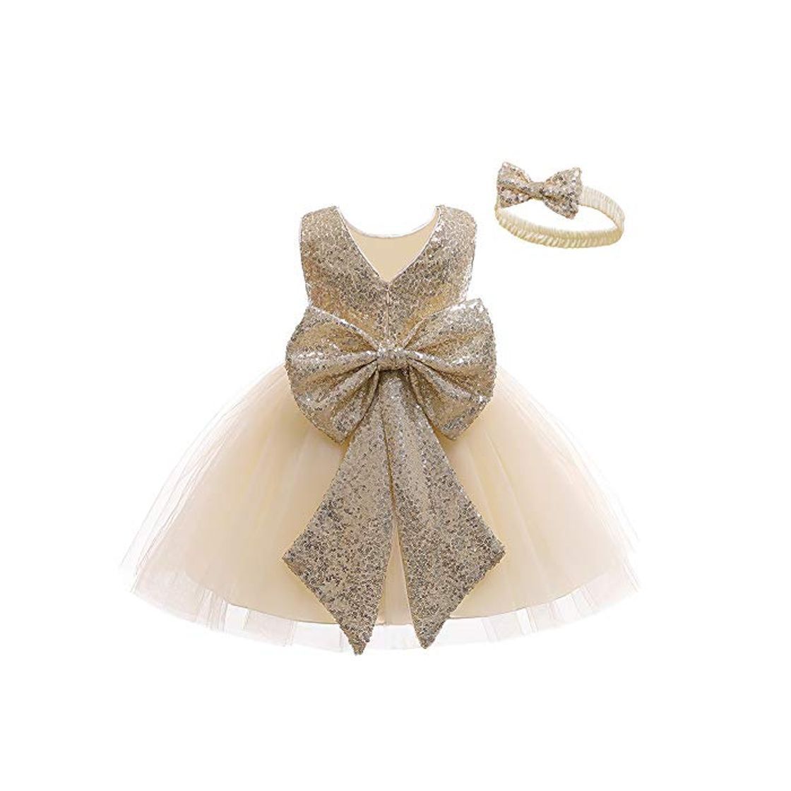 Product LZH Baby Girls Dress Sequin Bowknot Tutu Flower Fiesta de cumpleaños Vestido de Novia Vestidos para niños con Sombreros