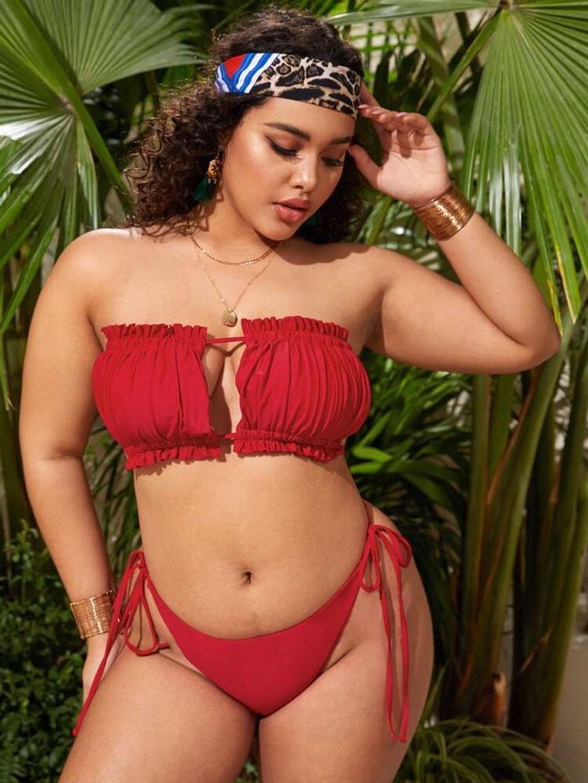 Product Bikini bandeau fruncido curve